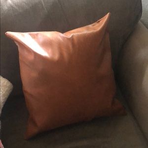 Vegan Leather Throw Pillow Cover